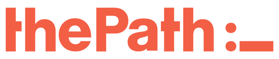 The Path logo in coral.